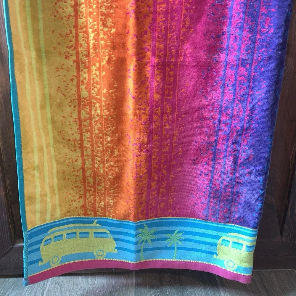Resort‎ Living Beach Towel Rainbow Bus Thick Cotton Soft 72